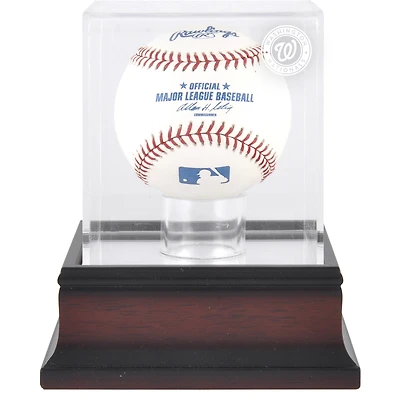 Vitrine de présentation du logo de baseball des Nationals de Washington en acajou