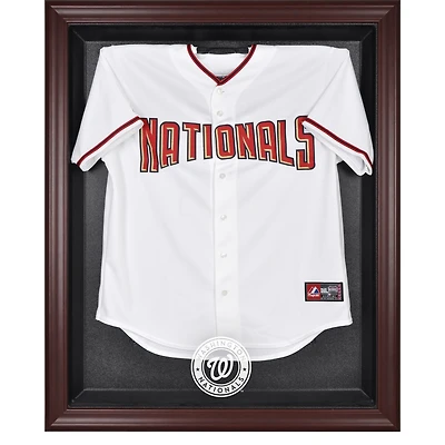 Vitrine de présentation du maillot avec logo encadré en acajou des Nationals de Washington