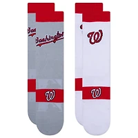 Lot de deux paires de chaussettes d'uniforme des Nationals de Washington, domicile et extérieur