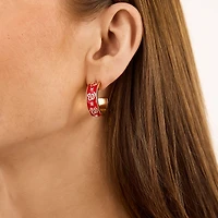 Boucles d'oreilles créoles en émail WEAR By Erin Andrews x BaubleBar des Washington Nationals