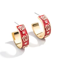 Boucles d'oreilles créoles en émail WEAR By Erin Andrews x BaubleBar des Washington Nationals