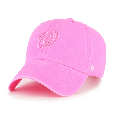 Casquette ajustable Bright Side Clean Up rose '47 pour femme des Nationals de Washington