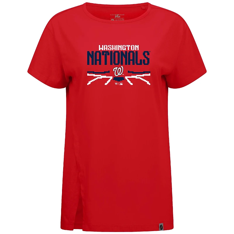 Women's Levelwear  Red Washington Nationals Influx Arcade T-Shirt