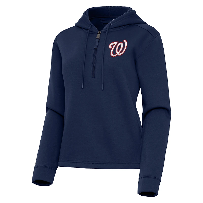 Sweat à capuche zippé 1/4 Antigua Navy Washington Nationals pour femme