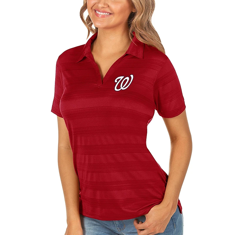 Polo rouge Antigua pour femme avec boussole des Washington Nationals
