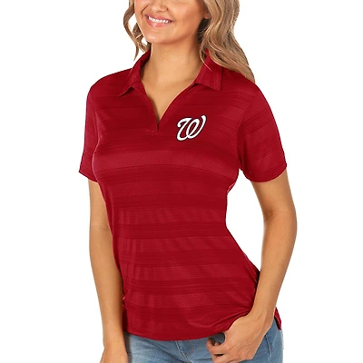 Polo rouge Antigua pour femme avec boussole des Washington Nationals