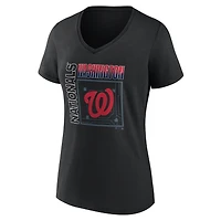 Women's Black Washington Nationals Home Field Pop Personalized Name & Number V-Neck T-Shirt