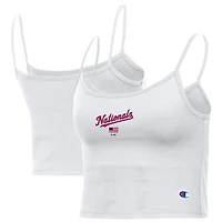 Women's Champion White Washington Nationals America Scoop Tank Top