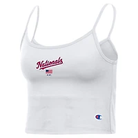 Women's Champion White Washington Nationals America Scoop Tank Top