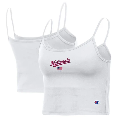Women's Champion White Washington Nationals America Scoop Tank Top