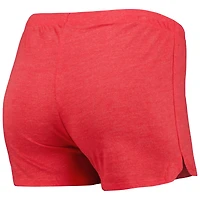 Women's Concepts Sport Heather Red Washington Nationals Meter Knit Raglan Long Sleeve Top & Shorts Sleep Set