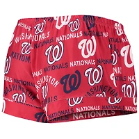 Women's Concepts Sport Red Washington Nationals Flagship Allover Print Top & Shorts Sleep Set