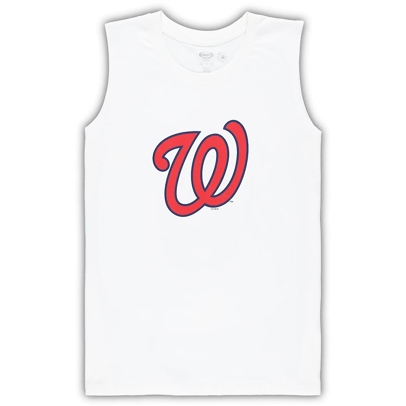 Women's Concepts Sport White/Red Washington Nationals Plus Tank Top & Shorts Sleep Set