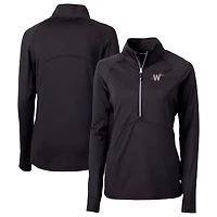 Pull-over demi-zippé City Connect Adapt Eco Knit recyclé pour femme, noir, Cutter & Buck, Washington Nationals