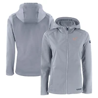 Veste à capuche zippée intégrale City Connect Evoke Eco Softshell recyclée pour femme, grise, des Nationals de Washington, Cutter & Buck