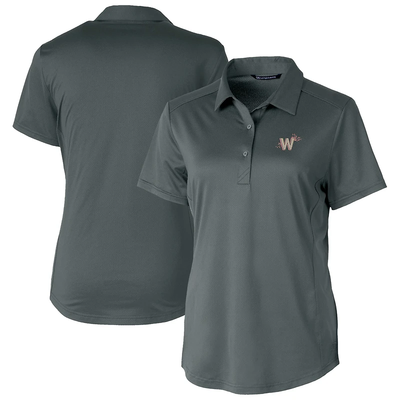 Women's Cutter & Buck  Gray Washington Nationals City Connect Prospect Textured Stretch Polo