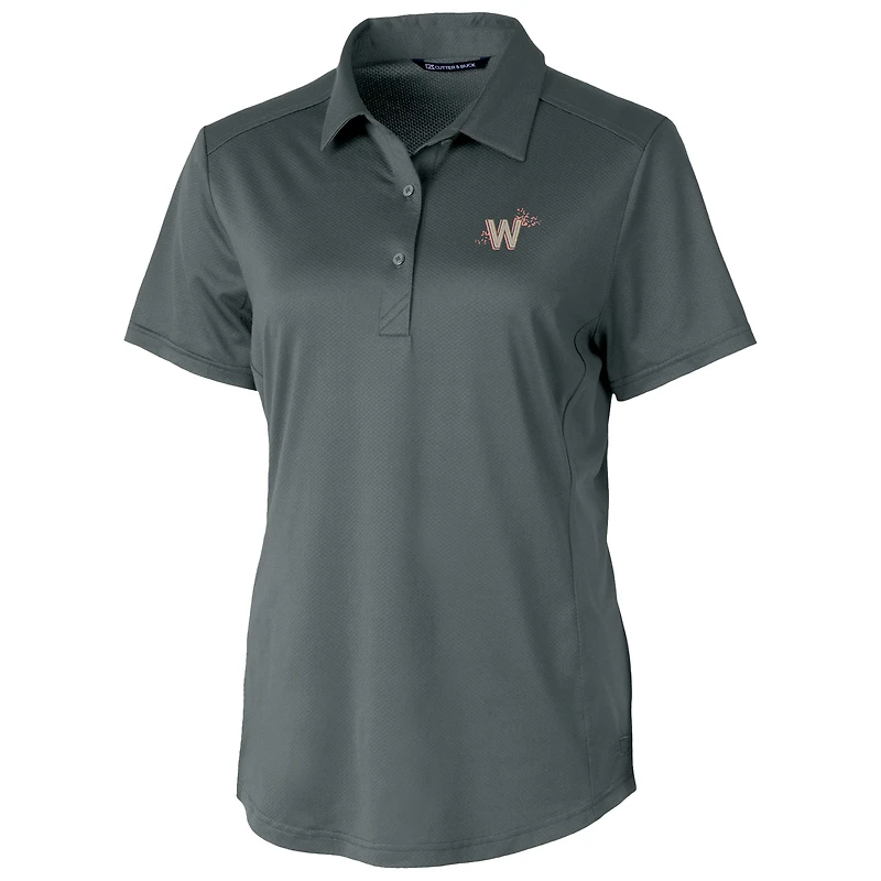 Women's Cutter & Buck  Gray Washington Nationals City Connect Prospect Textured Stretch Polo