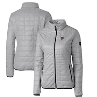 Women's Cutter & Buck Gray Washington Nationals Rainier PrimaLoft Eco Full-Zip Puffer Jacket