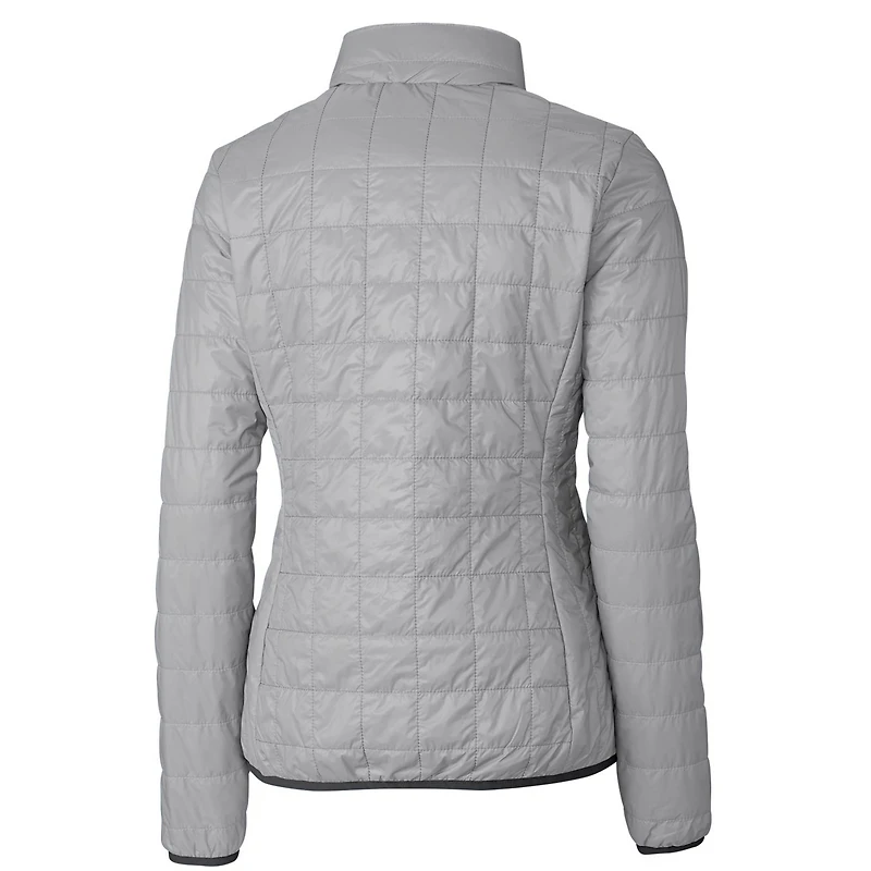 Women's Cutter & Buck Gray Washington Nationals Rainier PrimaLoft Eco Full-Zip Puffer Jacket