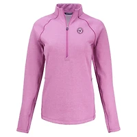 Women's Cutter & Buck Heather Light Pink Washington Nationals Peshastin Eco Fleece Recycled Half-Zip Jacket
