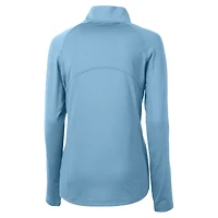 Haut demi-zippé extensible en tricot écologique et recyclé pour femme, bleu poudre, Cutter & Buck, Washington Nationals