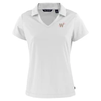 Women's Cutter & Buck  White Washington Nationals City Connect Daybreak Eco Recycled V-Neck Polo