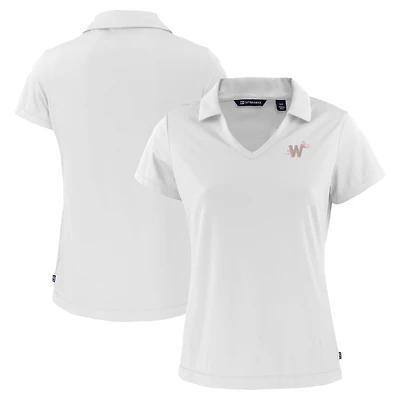 Women's Cutter & Buck  White Washington Nationals City Connect Daybreak Eco Recycled V-Neck Polo
