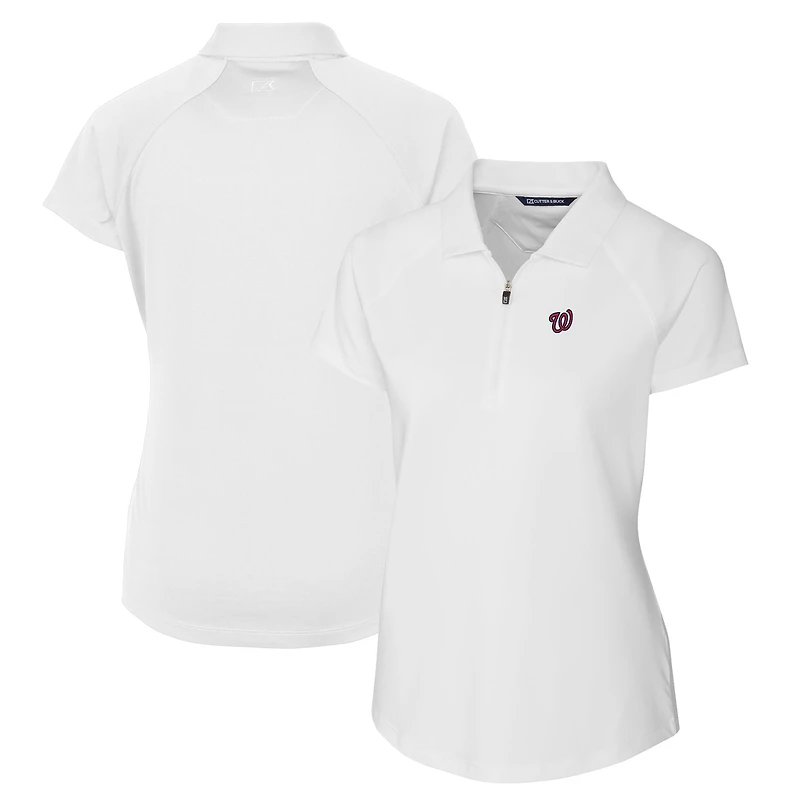 Women's Cutter & Buck  White Washington Nationals DryTec Forge Stretch Polo