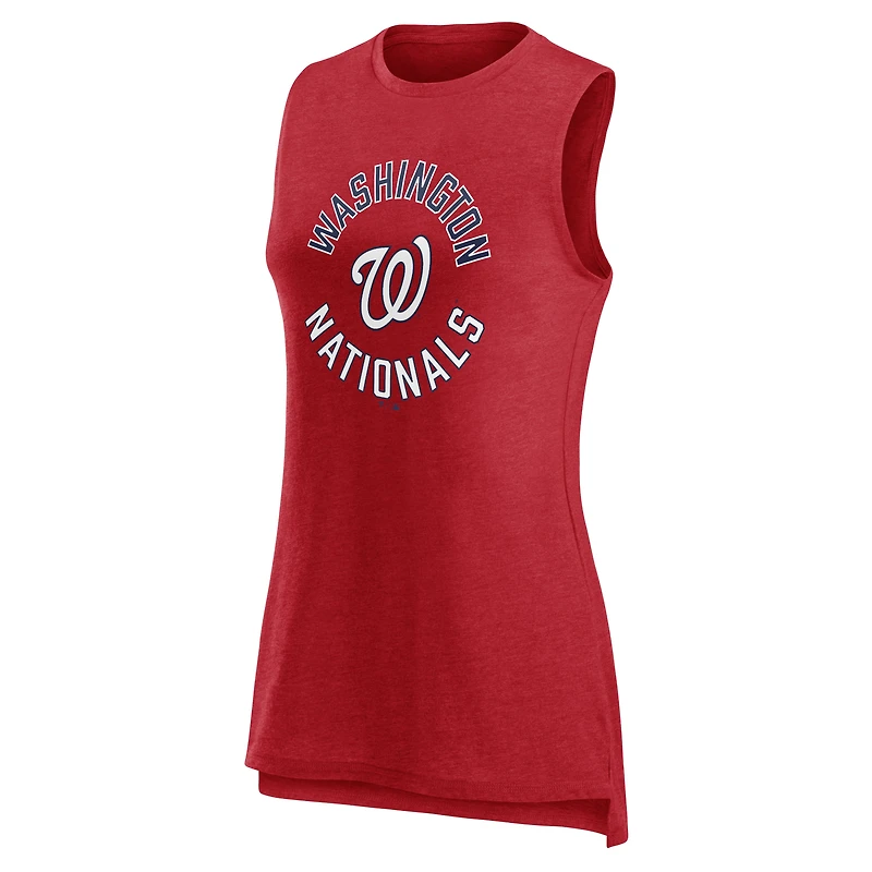 Women's Fanatics  Heather Red Washington Nationals What Goes Around Tank Top