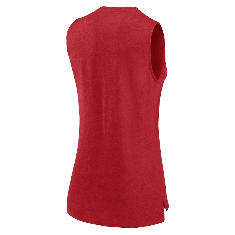 Women's Fanatics  Heather Red Washington Nationals What Goes Around Tank Top