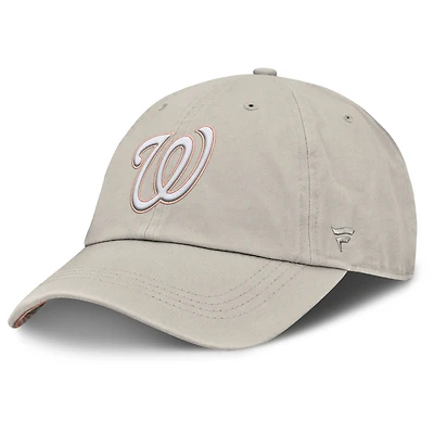 Casquette ajustable en toile Fanatics couleur avoine Washington Nationals Striker pour femme
