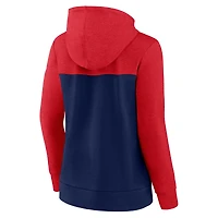 Sweat à capuche zippé Fanatics rouge/marine pour femme, motif Washington Nationals.