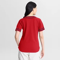 Women's Fanatics Red Washington Nationals Diva Race Ahead Raglan V-Neck T-Shirt
