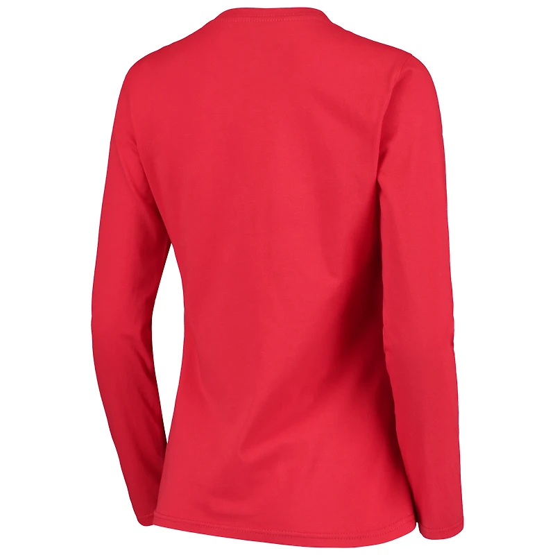 T-shirt à manches longues pour femme G-III 4Her by Carl Banks Red Washington Nationals Post Season