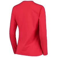 T-shirt à manches longues pour femme G-III 4Her by Carl Banks Red Washington Nationals Post Season