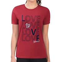 Women's G-III 4Her by Carl Banks Red Washington Nationals Super-Slim Fit Lightweight Love Graphic Team T-Shirt