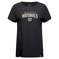 Women's Levelwear Black Washington Nationals Influx Team Arch T-Shirt