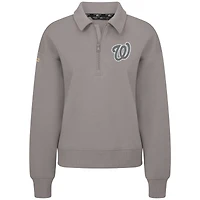 Women's Levelwear Gray Washington Nationals Canmore Quarter-Zip Pullover