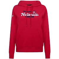 Women's Levelwear Red Washington Nationals Accolade Adorn Monument Pullover Hoodie