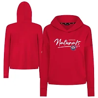 Women's Levelwear Red Washington Nationals Accolade Sweet Express Cropped Tri-Blend Pullover Hoodie