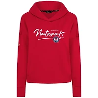 Women's Levelwear Red Washington Nationals Accolade Sweet Express Cropped Tri-Blend Pullover Hoodie