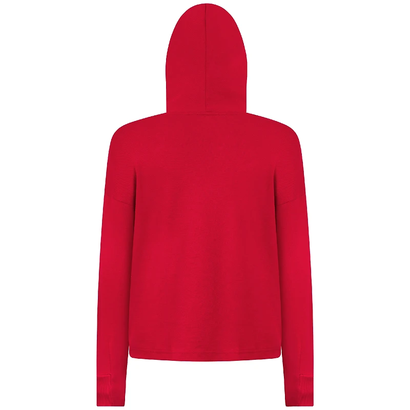 Women's Levelwear Red Washington Nationals Accolade Sweet Express Cropped Tri-Blend Pullover Hoodie