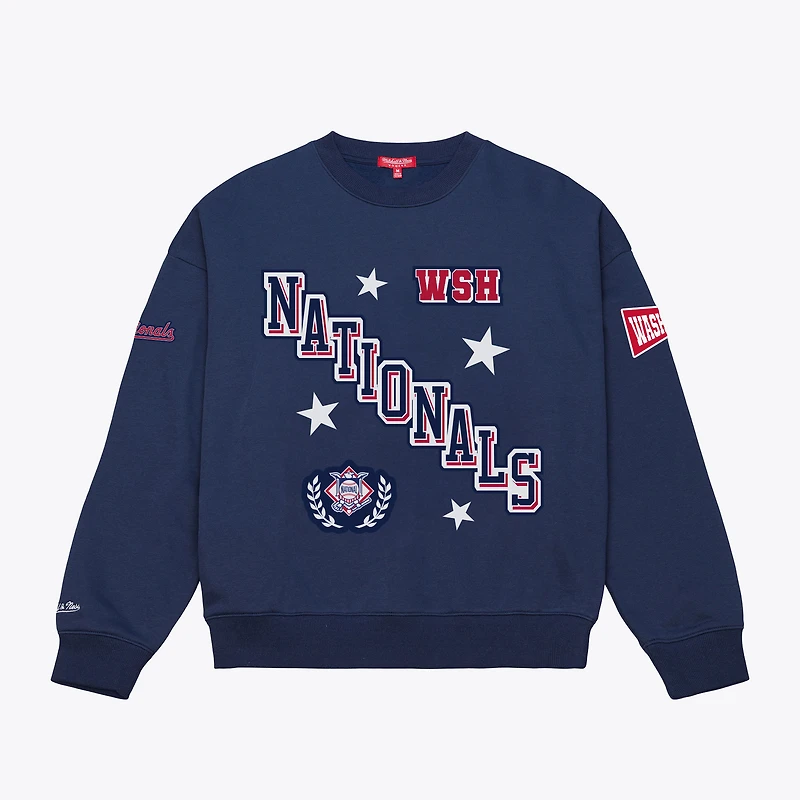 Women's Mitchell & Ness Navy Washington Nationals Pep Rally Sweatshirt