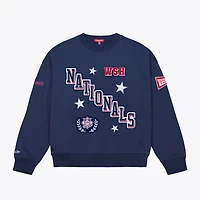 Women's Mitchell & Ness  Navy Washington Nationals Pep Rally Sweatshirt