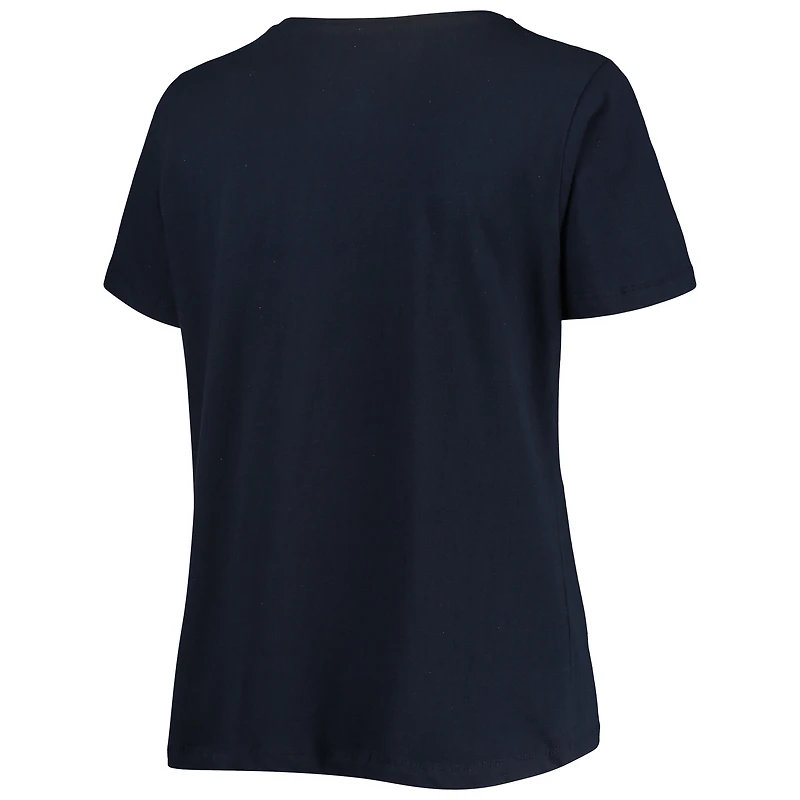 T-shirt à encolure en V taille plus pour femme des Nationals de Washington bleu marine