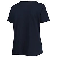 T-shirt à encolure en V taille plus pour femme des Nationals de Washington bleu marine