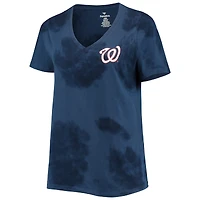 T-shirt à encolure en V pour femme bleu marine Washington Nationals Cloud taille plus