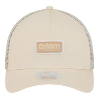 Women's New Era Light Beige Washington Nationals Tonal Patch 9FORTY M-Crown A-Frame Trucker Adjustable Hat