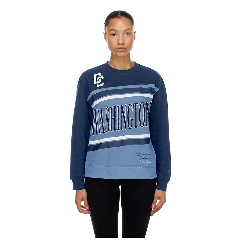 Sweat-shirt polaire New Era City Connect pour femme, bleu clair/marine, Washington Nationals, les jours de match.