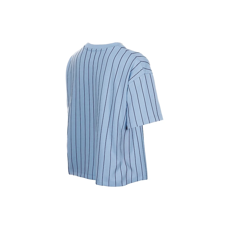 Women's New Era Light Blue Washington Nationals City Connect Throwback Meshback Pinstripe Boxy T-Shirt
